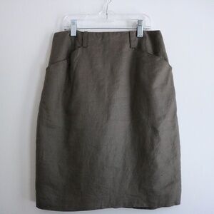 Vintage Taupe Pencil Skirt with Pockets